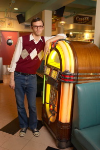 man at jukebox